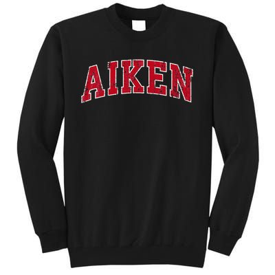 Aiken South Carolina Sc Vintage Sports Design Red Design Tall Sweatshirt