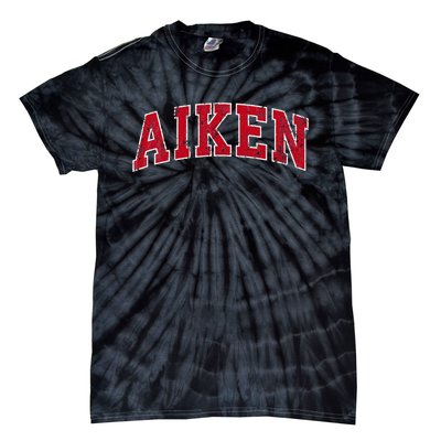 Aiken South Carolina Sc Vintage Sports Design Red Design Tie-Dye T-Shirt