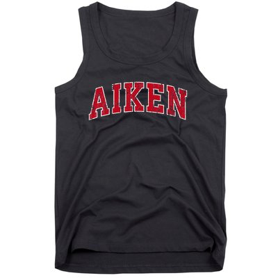 Aiken South Carolina Sc Vintage Sports Design Red Design Tank Top