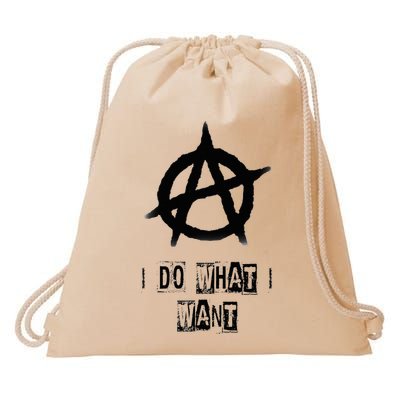 Anarchy Sign Chaos Punks Punk Rock Anarchy Drawstring Bag