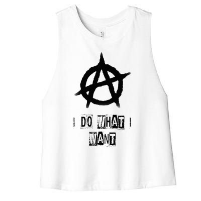 Anarchy Sign Chaos Punks Punk Rock Anarchy Women's Racerback Cropped Tank