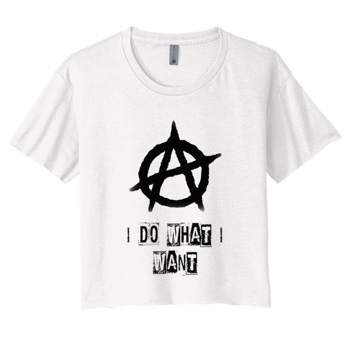 Anarchy Sign Chaos Punks Punk Rock Anarchy Women's Crop Top Tee
