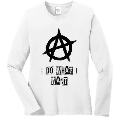Anarchy Sign Chaos Punks Punk Rock Anarchy Ladies Long Sleeve Shirt