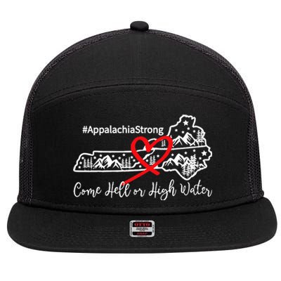 Appalachia Strong Come Hell Or High Water Mountain 7 Panel Mesh Trucker Snapback Hat