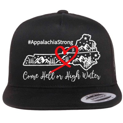 Appalachia Strong Come Hell Or High Water Mountain Flat Bill Trucker Hat