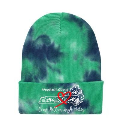 Appalachia Strong Come Hell Or High Water Mountain Tie Dye 12in Knit Beanie