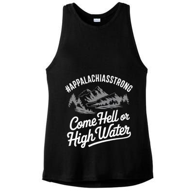 Appalachia Strong Come Hell Or High Water Mountain Nc Vn Tn Ladies PosiCharge Tri-Blend Wicking Tank