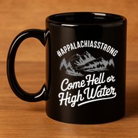 Appalachia Strong Come Hell Or High Water Mountain Nc Vn Tn 11oz C Handle Ceramic Mug