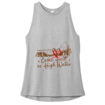 Appalachia Strong Come Hell Or High Water Hurricane Ladies PosiCharge Tri-Blend Wicking Tank