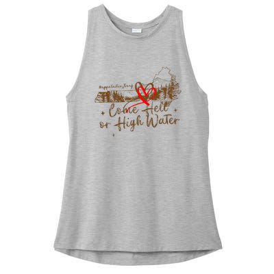 Appalachia Strong Come Hell Or High Water Hurricane Ladies PosiCharge Tri-Blend Wicking Tank