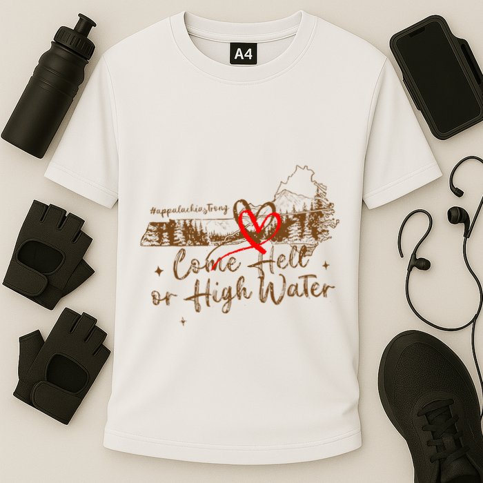 Appalachia Strong Come Hell Or High Water Hurricane Cooling Performance Crew T-Shirt