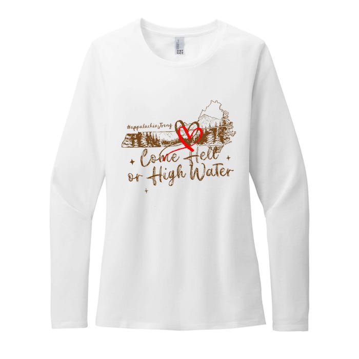 Appalachia Strong Come Hell Or High Water Hurricane Womens CVC Long Sleeve Shirt