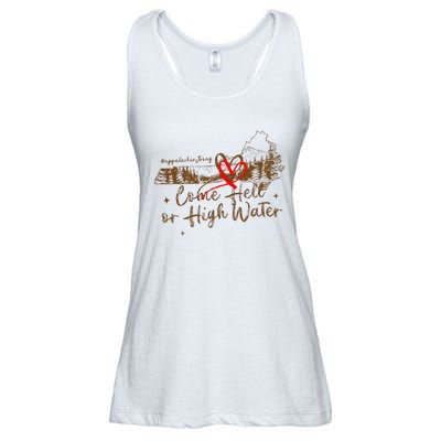 Appalachia Strong Come Hell Or High Water Hurricane Ladies Essential Flowy Tank