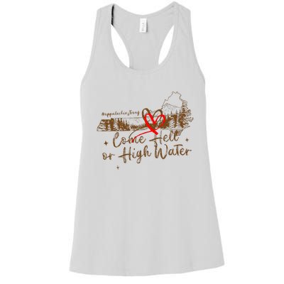 Appalachia Strong Come Hell Or High Water Hurricane Women's Racerback Tank