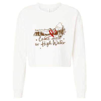 Appalachia Strong Come Hell Or High Water Hurricane Cropped Pullover Crew