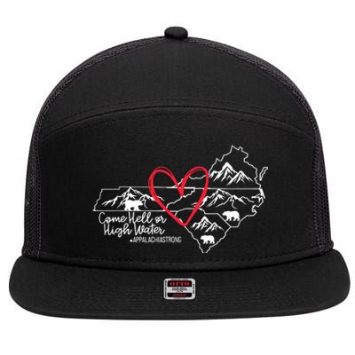 Appalachia Strong Come Hell Or High Water United Mountain 7 Panel Mesh Trucker Snapback Hat