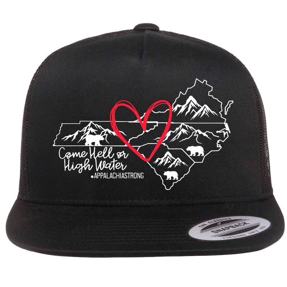 Appalachia Strong Come Hell Or High Water United Mountain Flat Bill Trucker Hat