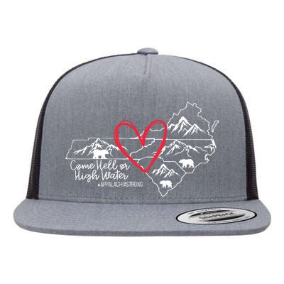 Appalachia Strong Come Hell Or High Water United Mountain Flat Bill Trucker Hat