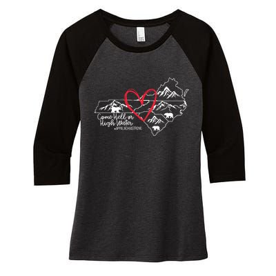 Appalachia Strong Come Hell Or High Water United Mountain Women's Tri-Blend 3/4-Sleeve Raglan Shirt