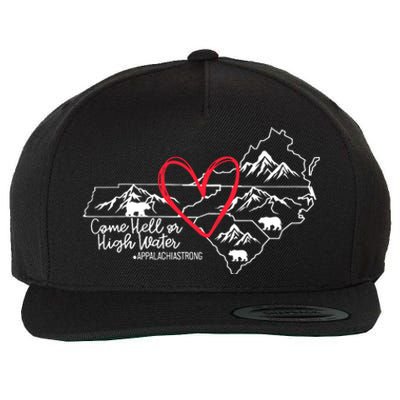 Appalachia Strong Come Hell Or High Water United Mountain Wool Snapback Cap