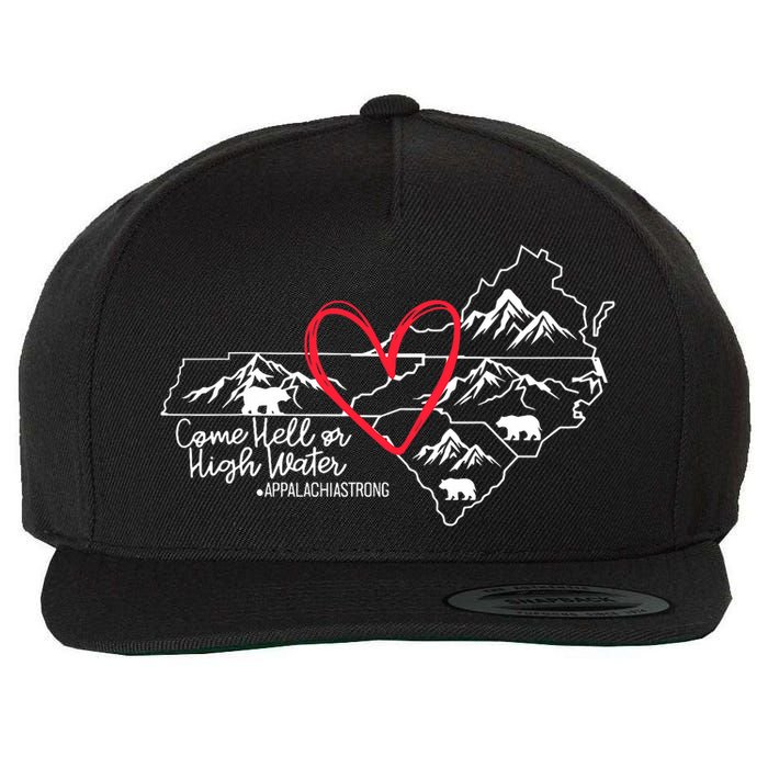 Appalachia Strong Come Hell Or High Water United Mountain Wool Snapback Cap