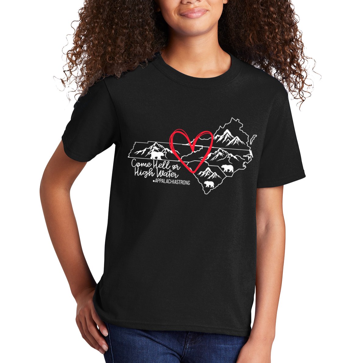 Appalachia Strong Come Hell Or High Water United Mountain Kids T-Shirt