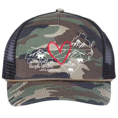 Appalachia Strong Come Hell Or High Water United Mountain Retro Rope Trucker Hat Cap