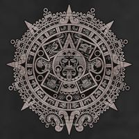 Aztec Sun Calendar Aztec Sun Stone Mayan Sun Symbol 7 Panel Mesh Trucker Snapback Hat