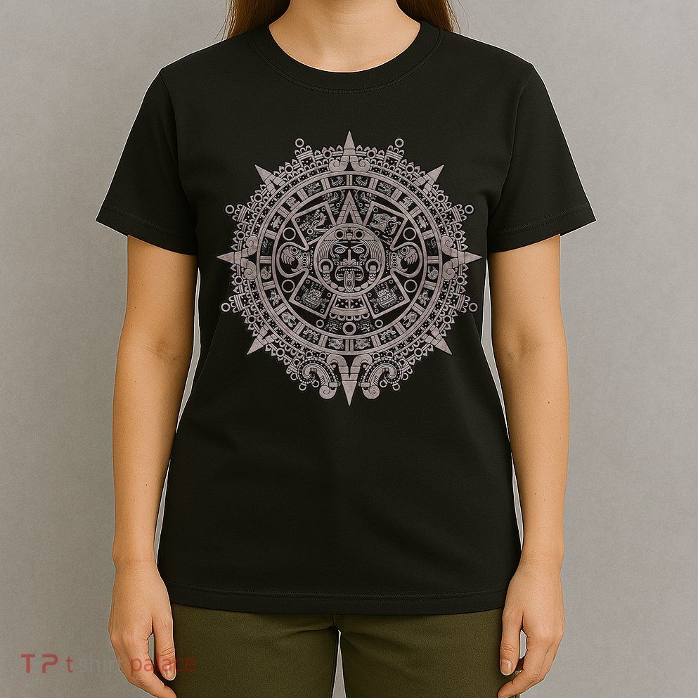 Aztec Sun Calendar Aztec Sun Stone Mayan Sun Symbol T-Shirt
