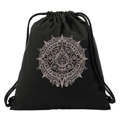 Aztec Sun Calendar Aztec Sun Stone Mayan Sun Symbol Drawstring Bag