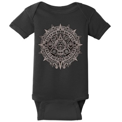 Aztec Sun Calendar Aztec Sun Stone Mayan Sun Symbol Baby Bodysuit
