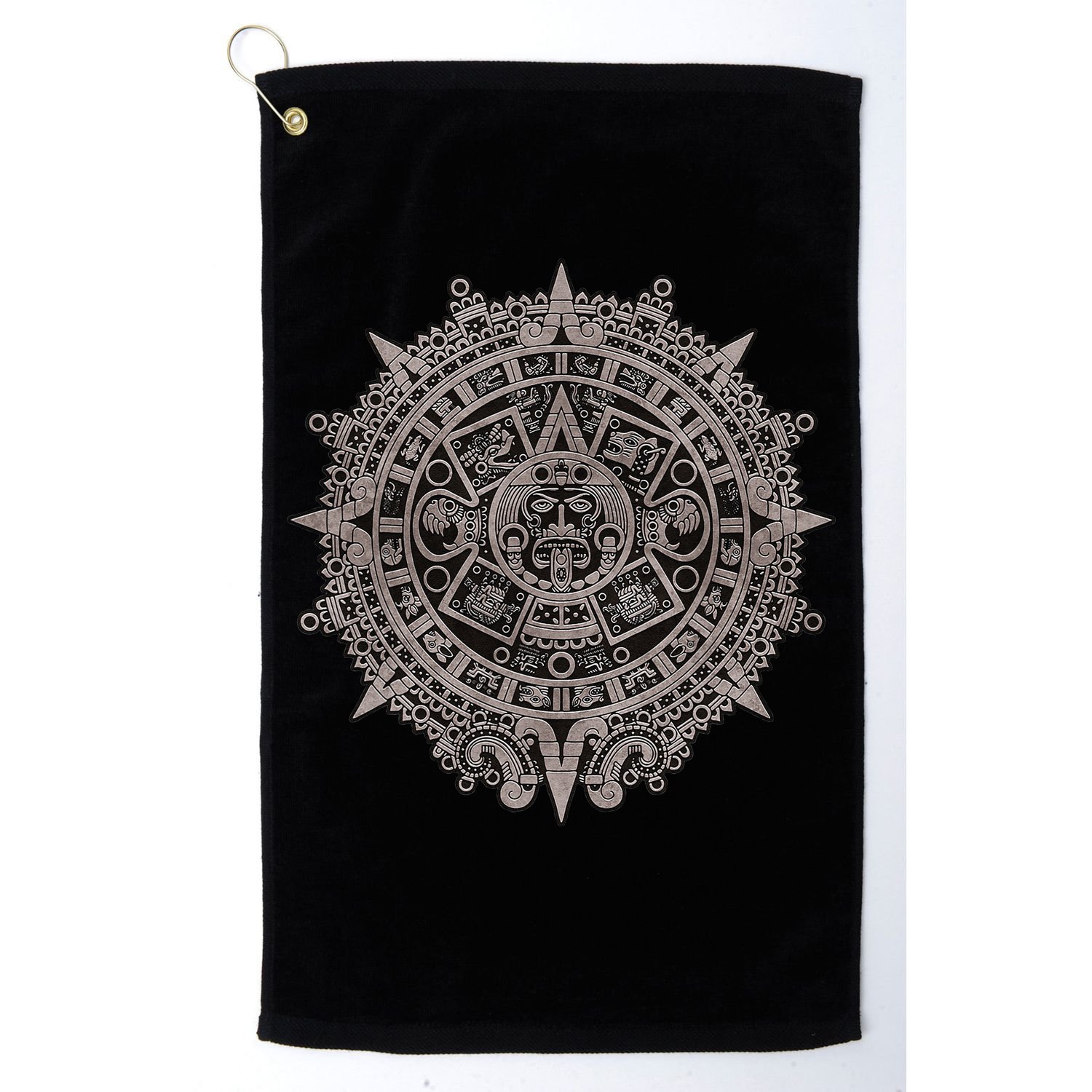 Aztec Sun Calendar Aztec Sun Stone Mayan Sun Symbol Golf Towel