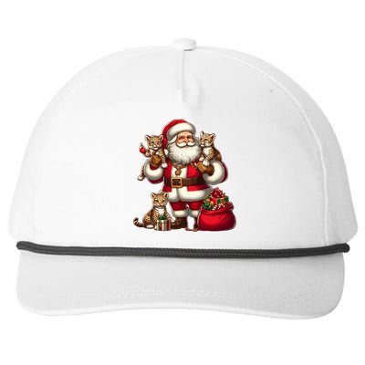 American Santa Claus Holding Leopard Present Xmas Meaningful Gift Snapback Five-Panel Rope Hat