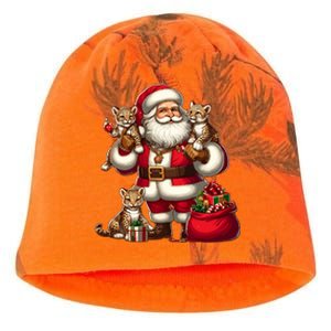 American Santa Claus Holding Leopard Present Xmas Meaningful Gift Kati - Camo Knit Beanie