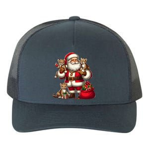 American Santa Claus Holding Leopard Present Xmas Meaningful Gift Yupoong Adult 5-Panel Trucker Hat