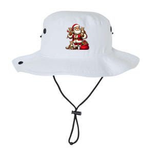 American Santa Claus Holding Leopard Present Xmas Meaningful Gift Legacy Cool Fit Booney Bucket Hat