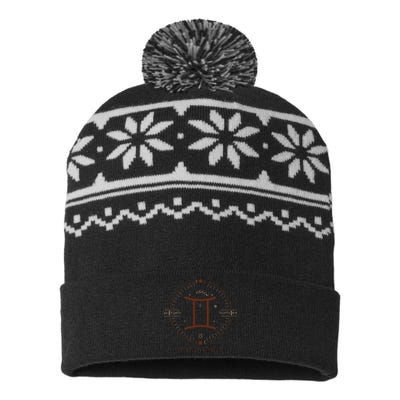 Astrological Stars Celestial Zodiac Sign Aesthetic Gemini USA-Made Snowflake Beanie