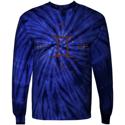 Astrological Stars Celestial Zodiac Sign Aesthetic Gemini Tie-Dye Long Sleeve Shirt