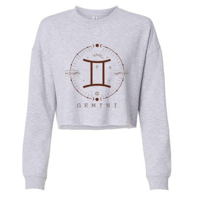 Astrological Stars Celestial Zodiac Sign Aesthetic Gemini Cropped Pullover Crew