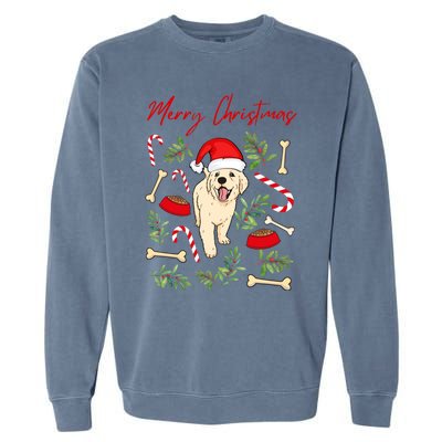 Adorable Sweet Christmas Puppy Labrador With Santa Hat Dog Gift Garment-Dyed Sweatshirt