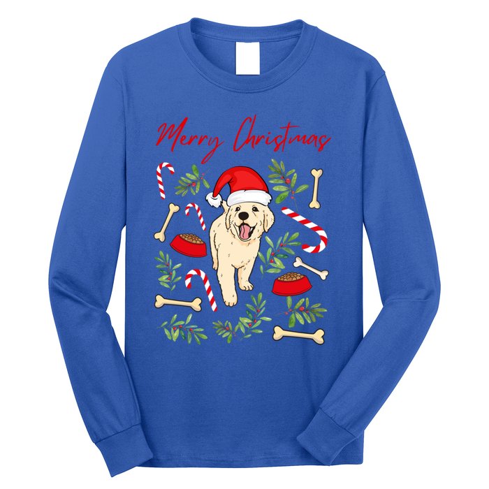 Adorable Sweet Christmas Puppy Labrador With Santa Hat Dog Gift Long Sleeve Shirt