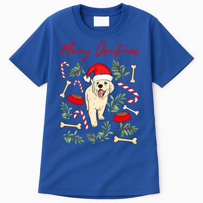 Adorable Sweet Christmas Puppy Labrador With Santa Hat Dog Gift Tall T-Shirt