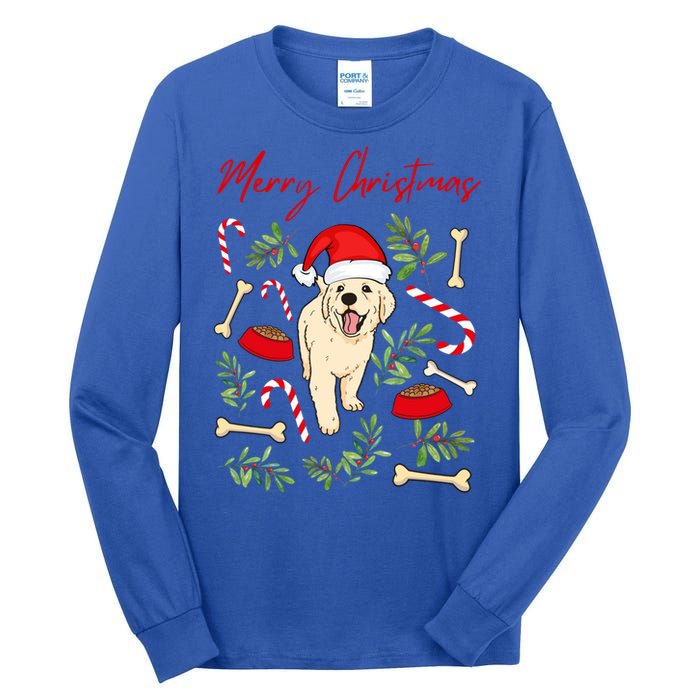 Adorable Sweet Christmas Puppy Labrador With Santa Hat Dog Gift Tall Long Sleeve T-Shirt