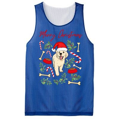 Adorable Sweet Christmas Puppy Labrador With Santa Hat Dog Gift Mesh Reversible Basketball Jersey Tank