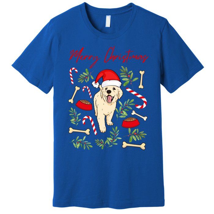 Adorable Sweet Christmas Puppy Labrador With Santa Hat Dog Gift Premium T-Shirt