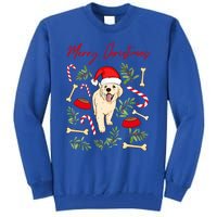 Adorable Sweet Christmas Puppy Labrador With Santa Hat Dog Gift Tall Sweatshirt