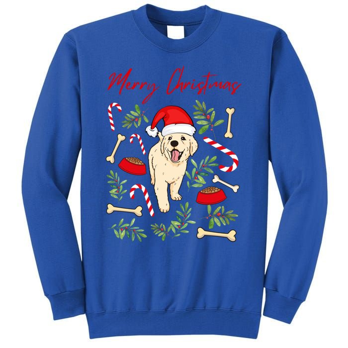 Adorable Sweet Christmas Puppy Labrador With Santa Hat Dog Gift Tall Sweatshirt