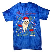 Adorable Sweet Christmas Puppy Labrador With Santa Hat Dog Gift Tie-Dye T-Shirt