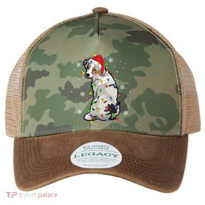 Australian Shepherd Christmas Dog Xmas Lights Tree Great Gift Legacy Tie Dye Trucker Hat
