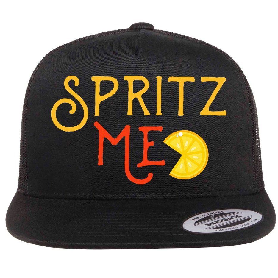 Aperol Spritz Cocktail Party Alcohol Drink Summer Beverage Flat Bill Trucker Hat